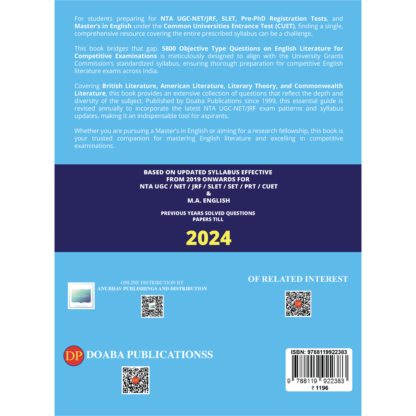 5800 Objective Type Questions on English Literature for Competitive Examinations (24th Edition, 2025)