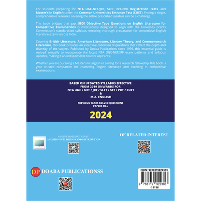 5800 Objective Type Questions on English Literature for Competitive Examinations (24th Edition, 2025)