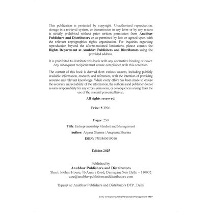 Entrepreneurship Mindset and Management: A Handbook