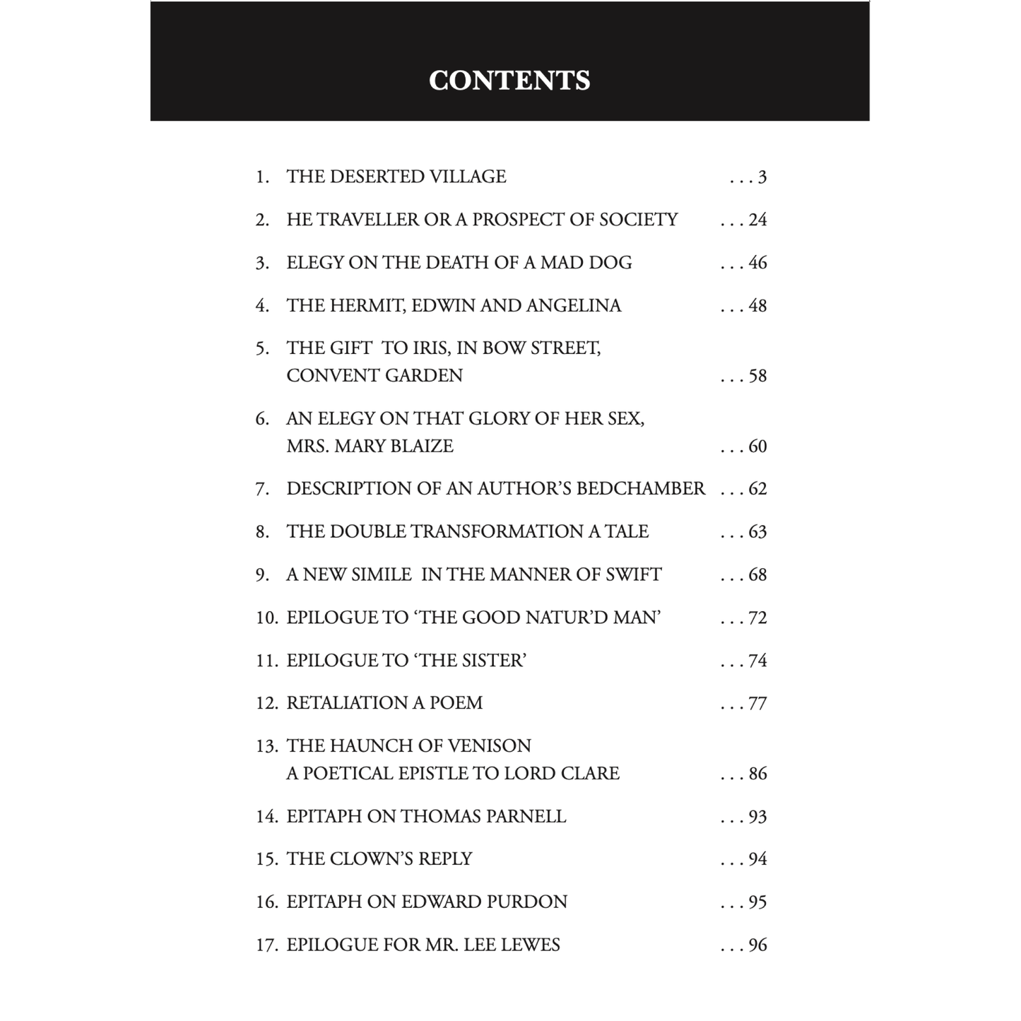 Selected Poems by Oliver Goldsmith