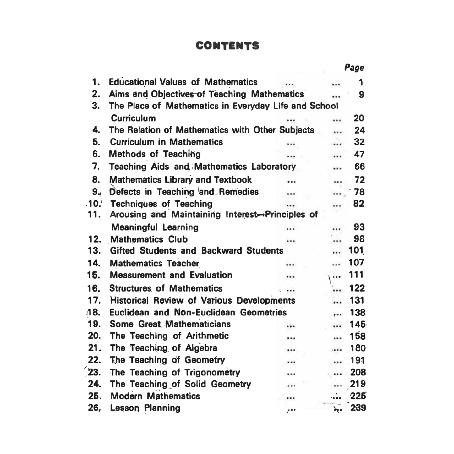 Teaching of Mathematics