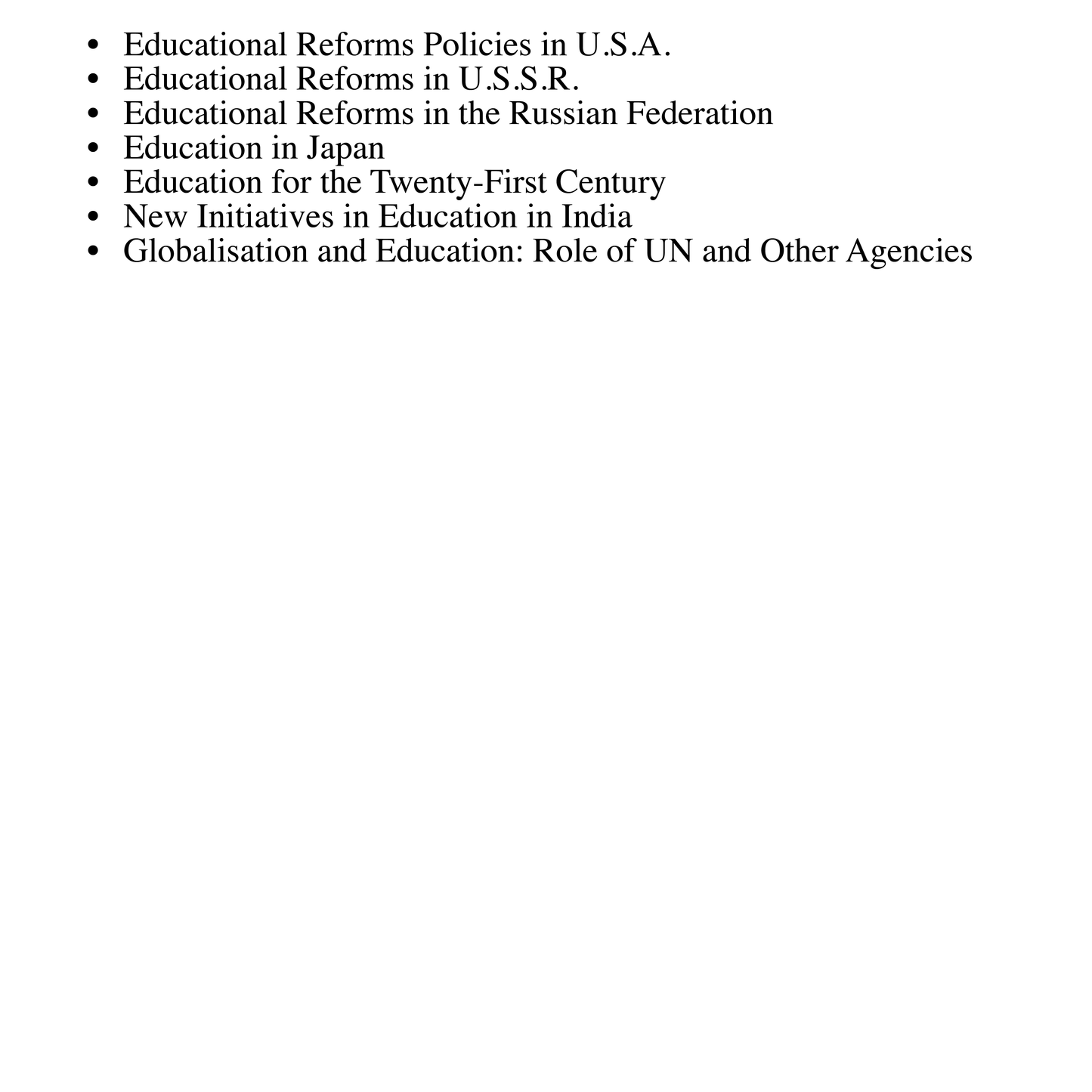 Comparative Education: India, U.K., U.S.A., U.S.S.R., and Russian Federation
