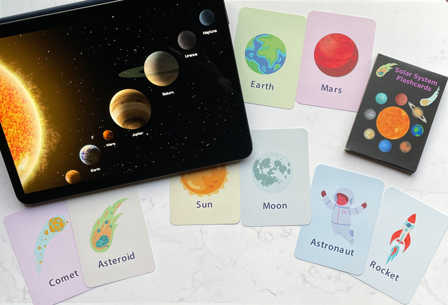 Solar System Flashcards - Early Learning Educational Cards for Kids